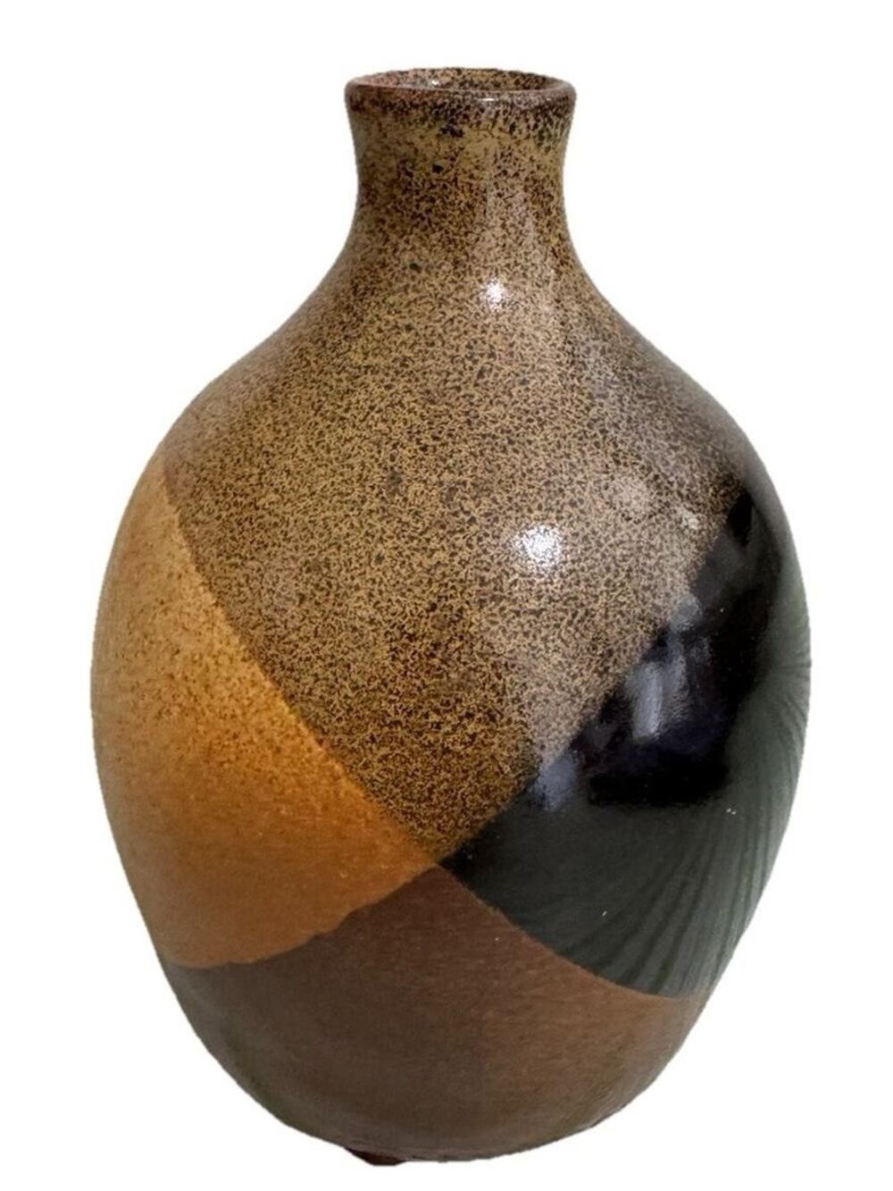 Vintage Pottery Craft USA Robert Maxwell MCM Bud Vase Overlapping Glaze 5.75"